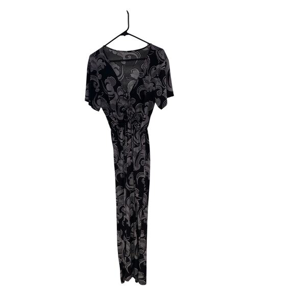 Black & White Floral Maxi Dress – Size 10, Sparkle Detail - Picture 2 of 4